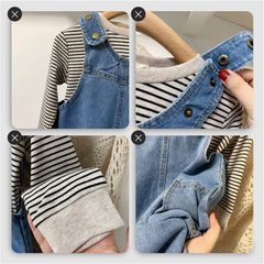 Quần Yếm Jeans, Yếm Bò Dài Cho Bé Trai, Bé Gái Hàng Quảng Châu Cao Cấp Phong Cách Hàn Quốc Năng Động