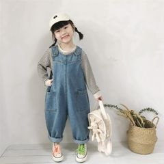 Quần Yếm Jeans, Yếm Bò Dài Cho Bé Trai, Bé Gái Hàng Quảng Châu Cao Cấp Phong Cách Hàn Quốc Năng Động