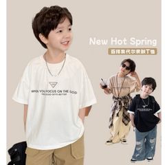 Áo Thun Ngắn Tay Cotton Dáng Rộng Basic Hàn Quốc Cho Bé Trai - Thời Trang Năng Động AMBB Chính Hãng