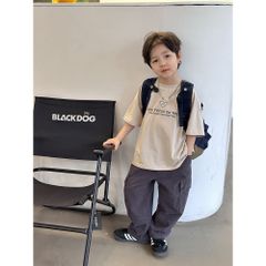 Áo Thun Ngắn Tay Cotton Dáng Rộng Basic Hàn Quốc Cho Bé Trai - Thời Trang Năng Động AMBB Chính Hãng