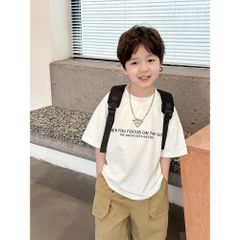 Áo Thun Ngắn Tay Cotton Dáng Rộng Basic Hàn Quốc Cho Bé Trai - Thời Trang Năng Động AMBB Chính Hãng