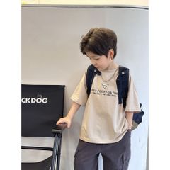 Áo Thun Ngắn Tay Cotton Dáng Rộng Basic Hàn Quốc Cho Bé Trai - Thời Trang Năng Động AMBB Chính Hãng