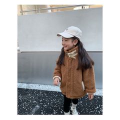 [Xả kho] Áo Khoác Ngắn Lông Nâu Hàng Ambbkids Phong Cách Hàn Quốc Siêu Ngầu Cho Bé