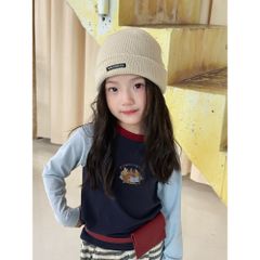 Áo Thun Dài Tay Phối Màu Cho Bé Gái Hàn Quốc - Dễ Thương, Ngọt Ngào, Phong Cách Thu Đông, Hoạt Hình Đáng Yêu