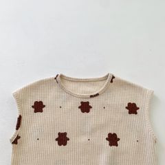 [2023] Đồ Bộ Sát Nách Cotton Tổ Ong Thoáng Mát Cho Bé Trai, Bé Gái