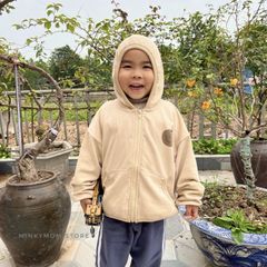 Áo Khoác Nỉ Có Mũ, Áo Khoác Cho Bé Trai Bé Gái Thu Đông Phong Cách Hàn Quốc