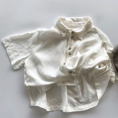 Áo Sơ Mi Cotton Mỏng Mát Mùa Hè 2023 Cho Bé Trai & Bé Gái - Phong Cách Hàn Quốc Cá Tính Thời Trang Trẻ Em
