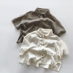 Áo Sơ Mi Cotton Mỏng Mát Mùa Hè 2023 Cho Bé Trai & Bé Gái - Phong Cách Hàn Quốc Cá Tính Thời Trang Trẻ Em