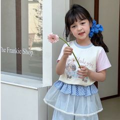 Áo Thun Bé Gái Thêu Hình Dễ Thương - Phong Cách Hàn Quốc, Cotton Mềm Mát, Thoáng Khí, Size 2-8 Tuổi, Họa Tiết Hoạt Hình Ngộ Nghĩnh
