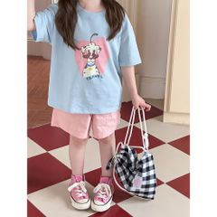 Áo Thun Ngắn Tay Bé Gái Hoạt Hình Dễ Thương - Cotton Mát Mẻ, Thoải Mái, Phù Hợp Mùa Hè Cho Bé Từ 2-10 Tuổi