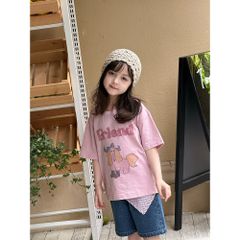 Áo Thun Ngắn Tay Bé Gái Hoạt Hình Dễ Thương - Cotton Mát Mẻ, Thoải Mái, Phù Hợp Mùa Hè Cho Bé Từ 2-10 Tuổi