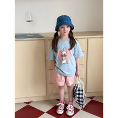 Áo Thun Ngắn Tay Bé Gái Hoạt Hình Dễ Thương - Cotton Mát Mẻ, Thoải Mái, Phù Hợp Mùa Hè Cho Bé Từ 2-10 Tuổi