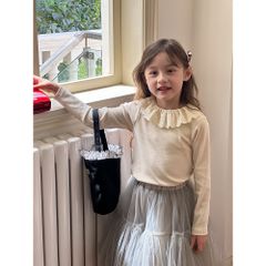 Áo Dài Tay Thun Tăm Cổ Ren Búp Bê Dày Dặn Cho Bé Gái - Thời Trang Thu Đông Ambbkids Quảng Châu Size 90-150