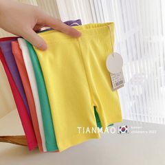 Quần Legging Thun Tăm Dáng Lỡ Cho Bé Gái - Đồ Thể Thao Mùa Hè 2023 Co Dãn Mềm Mại Thoáng Mát, Chất Liệu Cotton An Toàn