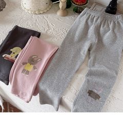 Quần Legging Giữ Nhiệt In Hình Mèo, Cún, Thỏ Cho Bé Gái - Co Dãn Mềm Mại, Dễ Thương, Thời Trang Mùa Thu Đông 2024