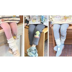 Quần Legging Giữ Nhiệt In Hình Mèo, Cún, Thỏ Cho Bé Gái - Co Dãn Mềm Mại, Dễ Thương, Thời Trang Mùa Thu Đông 2024