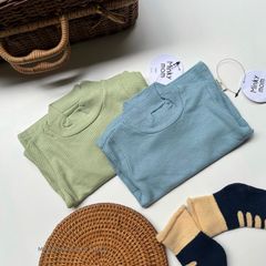 Áo Thun Tăm Cổ 3 Phân Minky Mom Cho Bé Trai Bé Gái - Chất Liệu Cotton Mềm Mại, Thoáng Mát, Nhập Khẩu Quảng Châu