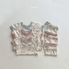 peekaboo2023 Bộ Cộc Hoa Rose Thun Cotton Mềm Mại Phong Cách Hàn Quốc Cho Bé