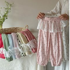 Quần Dài Chống Muỗi Phối Ren Giả Váy Dễ Thương Cho Bé Gái - Dáng Suông Cotton Mùa Hè, Thoáng Mát và Êm Ái