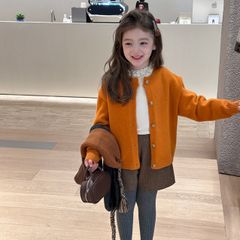 Áo Thun Dài Tay Bé Gái Cổ Bèo AmbbKids - Thời Trang Hàn Quốc Dễ Thương, Chất Liệu Cotton Mềm Mại, Size 90-150
