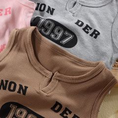 Áo Thun Tăm Sát Nách Chữ 1997 Cho Bé Gái - Hàng Quảng Châu, 100% Cotton Dịu Nhẹ, Phù Hợp Mùa Hè 2024
