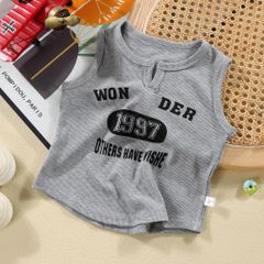 Áo Thun Tăm Sát Nách Chữ 1997 Cho Bé Gái - Hàng Quảng Châu, 100% Cotton Dịu Nhẹ, Phù Hợp Mùa Hè 2024