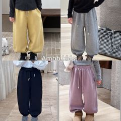 Quần Dài Thể Thao Cotton Bo Gấu Dáng Thụng Cho Bé Trai Bé Gái - Phong Cách Năng Động Mùa Thu Đông, Thoải Mái và Đa Năng