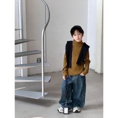 Áo Len Cổ Cao Ambb Kids Dệt Kim Cho Bé Gái Bé Trai - Thiết Kế Thu Đông 2025, Ấm Áp Mềm Mại, Size 90-150