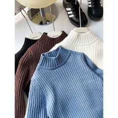 Áo Len Cổ Cao Ambbkids Cho Bé Trai & Bé Gái - Phong Cách Thu Đông Hàn Quốc, Chất Liệu Dày Dặn, Size 90-150