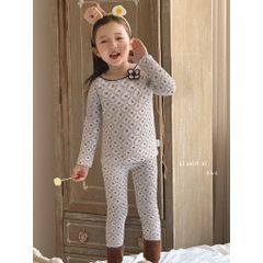 Bộ Đồ Ngủ Dài Tay Lót Nhung Ấm Cho Bé Gái - Thời Trang Phong Cách Hàn Quốc, Hoạ Tiết Đẹp, Size Từ 90-140