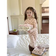 Bộ Đồ Ngủ Dài Tay Thu Đông AMBB KIDS Cho Bé Trai Gái - Chất Liệu Thoáng Mát Xuất Khẩu Hàn Quốc, Mẫu Mới 2024