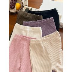 Quần Dài Len Tăm Ống Loe Sành Điệu Cho Bé Gái - Quần Legging Mềm Mại Thời Trang Thu Đông 2024 Ambbkids