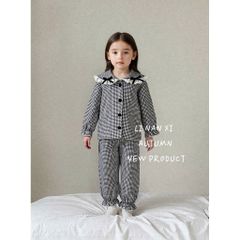 Bộ Đồ Ngủ Pijama Lót Lông Cừu Đính Nơ Dễ Thương Cho Bé Gái - Thời Trang Cao Cấp Hàn Quốc 2025, Size 90-130