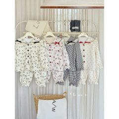 Bộ Đồ Ngủ Pijama Lót Lông Cừu Đính Nơ Dễ Thương Cho Bé Gái - Thời Trang Cao Cấp Hàn Quốc 2025, Size 90-130
