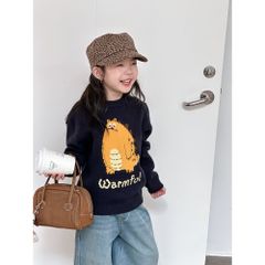 Áo Len Dệt Kim Cổ Tròn Cho Bé Ambbkids 2025 - Hoạt Hình Dễ Thương, Chống Xù, Co Dãn Mềm Mại Phong Cách Thu Đông Phương Tây