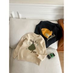 Áo Len Dệt Kim Cổ Tròn Cho Bé Ambbkids 2025 - Hoạt Hình Dễ Thương, Chống Xù, Co Dãn Mềm Mại Phong Cách Thu Đông Phương Tây