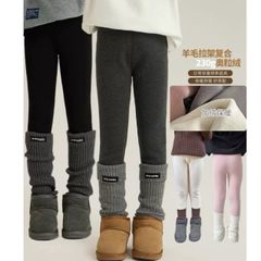 Quần Legging Nỉ Lót Lông Cừu Cho Bé Gái 1-8 Tuổi - Mềm Mại, Co Giãn, Phong Cách Hàn Quốc Mùa Thu Đông