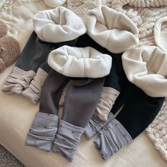 Quần Legging Nối Tất Dày Dặn Lót Lông Cừu Cho Bé Gái 1-8 Tuổi, Co Dãn Mềm Mại Mùa Thu Đông Phong Cách Hàn Quốc