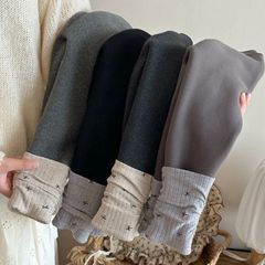 Quần Legging Nối Tất Dày Dặn Lót Lông Cừu Cho Bé Gái 1-8 Tuổi, Co Dãn Mềm Mại Mùa Thu Đông Phong Cách Hàn Quốc