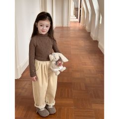 Áo Giữ Nhiệt Cổ Lọ Chấm Bi Ambbkids Cho Bé Gái Dáng Ôm Co Dãn - Thời Trang Thu Đông Hàn Quốc Mới Nhất 2024