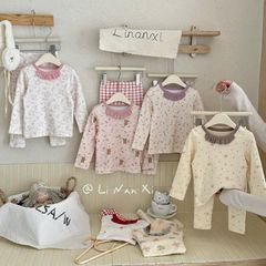 Bộ Đồ Ngủ Dài Tay Hoạt Hình Xinh Bằng Cotton Cho Bé Gái - Mẫu Mới 2025, Chất Liệu Cao Cấp, Phong Cách Hàn Quốc