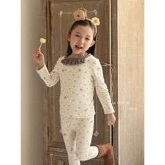Bộ Đồ Ngủ Dài Tay Hoạt Hình Xinh Bằng Cotton Cho Bé Gái - Mẫu Mới 2025, Chất Liệu Cao Cấp, Phong Cách Hàn Quốc