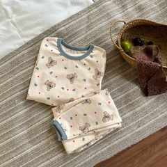 Bộ Quần Áo Ngủ Dài Tay Ambbkids Thu Đông Cho Bé Trai Bé Gái - Chất Liệu Thun Co Dãn, Size 80-150, Hình Động Vật Dễ Thương