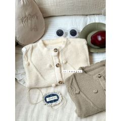 Áo Len Dệt Kim Cardigan Nụ Hoa Lá Hàn Quốc - Thời Trang Mùa Xuân Cho Bé Trai, Bé Gái, Co Dãn, Mềm Mại, Size 90-130