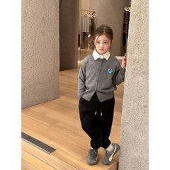 Áo Len Cardigan Trái Tim Ambbkids - Thời Trang Hàn Quốc, Mềm Mại, Co Dãn, Cho Bé Trai Bé Gái - Áo Khoác Thu Đông ấm áp