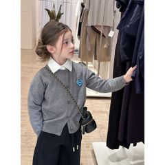 Áo Len Cardigan Trái Tim Ambbkids - Thời Trang Hàn Quốc, Mềm Mại, Co Dãn, Cho Bé Trai Bé Gái - Áo Khoác Thu Đông ấm áp
