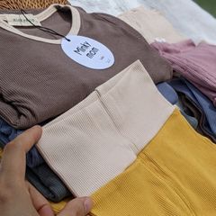 Bộ Đồ Dài Tay Len Tăm MinkyMom Cho Bé - Bộ Thời Trang Mềm Mịn Cạp Cao Thu Đông, Giữ Ấm Tuyệt Đối