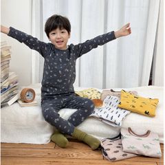 Bộ Quần Áo Ngủ AmbbKids Dài Tay Kháng Khuẩn 10A Cho Bé Trai - Đồ Mặc Nhà Thu Đông 2025, Vải Cotton Mềm Mại, Đẹp Ấm Áp