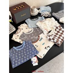 Bộ Đồ Dài Tay Đẹp Cho Bé Trai/Gái Thu Đông 2024 - Chất Cotton Dệt Khung Hàn Quốc Ấm Áp và Dễ Thương