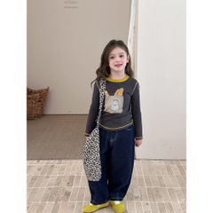 Áo Thun Dài Tay Hoạt Hình Mèo Con Dễ Thương Cho Bé Gái - Phong Cách Hàn Quốc Thu Đông, Áo Croptop Ngọt Ngào Vui Tươi